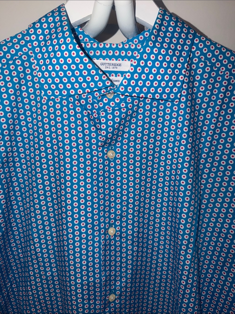 Gutteridge Blue Patterned Button-Down Shirt - Picture 2 of 9